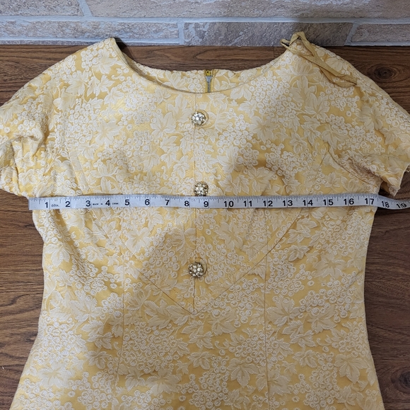 VTG YELLOW JACQUARD 2 pc Dress - Picture 7 of 7